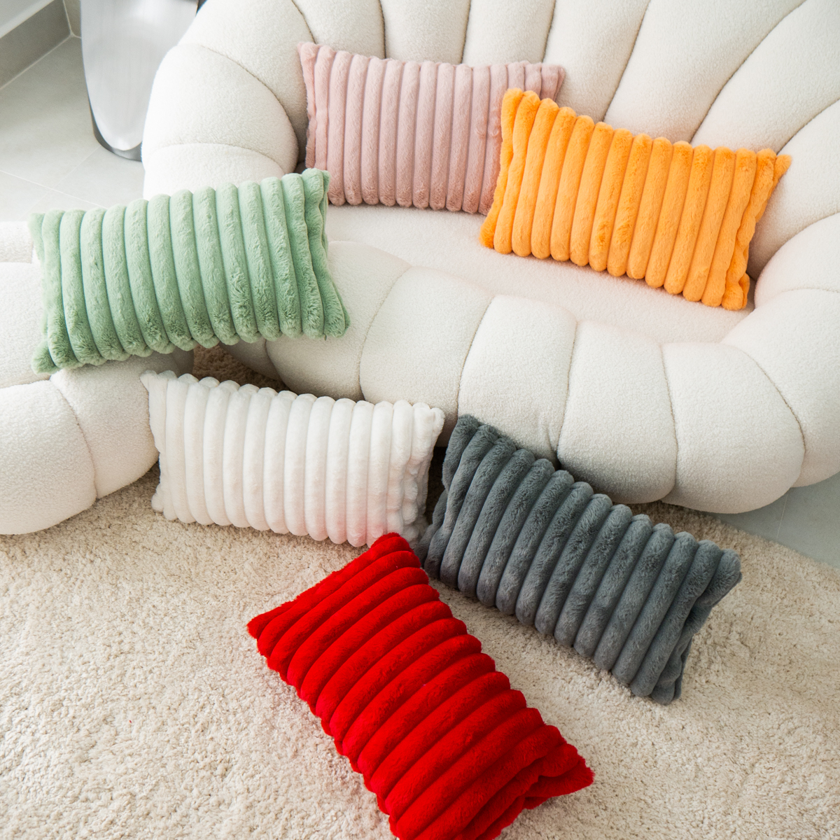 Vỏ Gối tựa lưng, gối sofa trơn màu thiết kế đơn giản sang trọng
