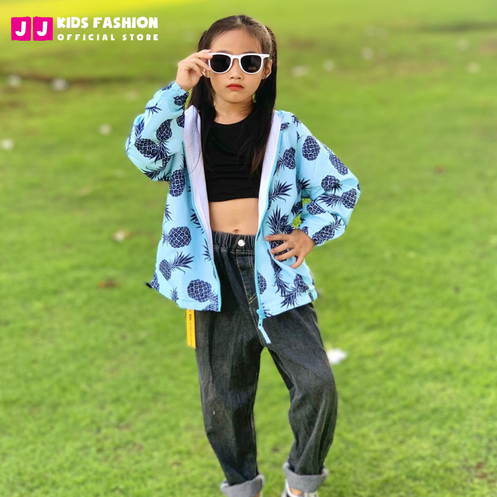 Áo chống nắng cho bé JJ Kids, áo khoác gió năng động cho trẻ em 2,3,4,5,6,7,8,9,10,11,12 tuổi