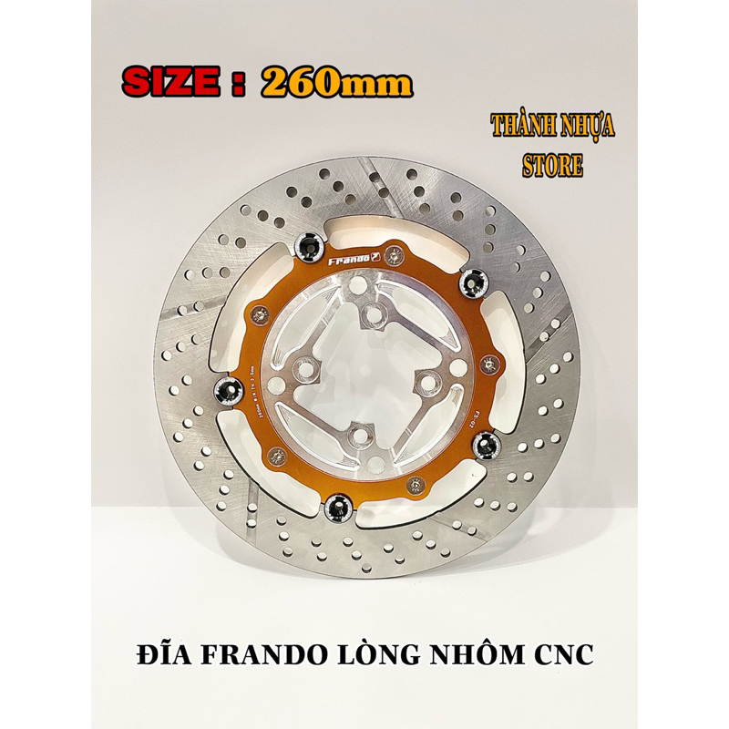 Đĩa frando lòng nhôm cnc 260mm