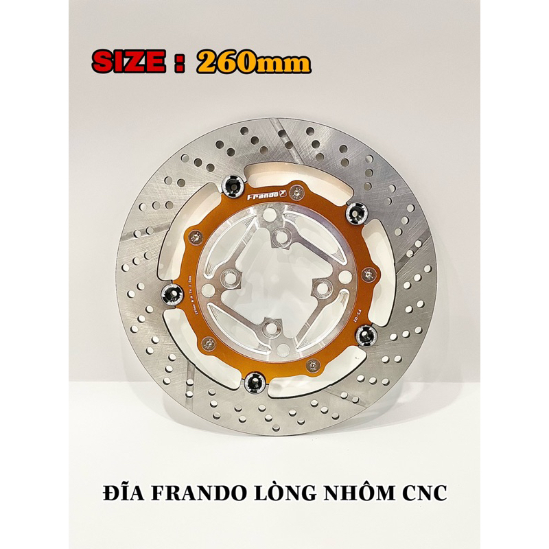 Đĩa frando lòng nhôm cnc 260mm