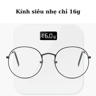 Kính không độ giả cận chống ánh sáng xanh, Kính mát nam nữ thời trang gọng tròn kim loại STYLEY K012