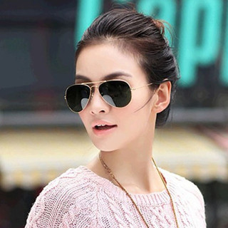 Kính râm nam nữ phản quang chống tia UV, Kính mát gọng kim loại phong cách phi công cổ điển STYLEY