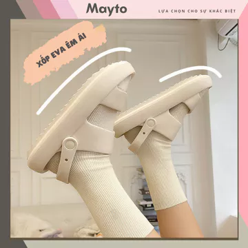 Sandal nữ có quai hậu đế bánh mì 3cm MayTo kiểu dáng hai quai ngang sandal 2 kiểu dễ thương QN-08