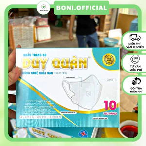 Khẩu trang 5d mask Duy Quân thùng 10 gói 100 chiếc