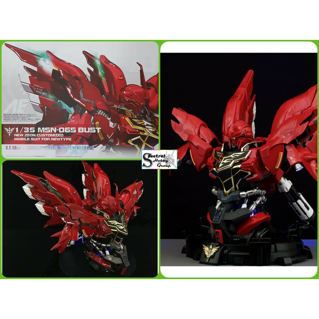 Mô hình lắp ráp 1/35 Sinanju Head Bust (Light led + water stickers + metal  parts + Base platform)