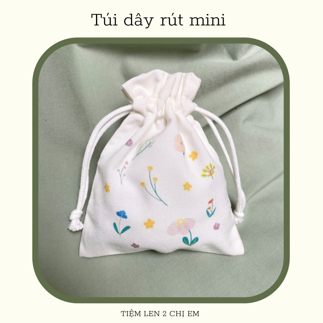 Túi dây rút mini bằng vải nhỏ gọn hoạ tiết dễ thương | Shopee Việt Nam