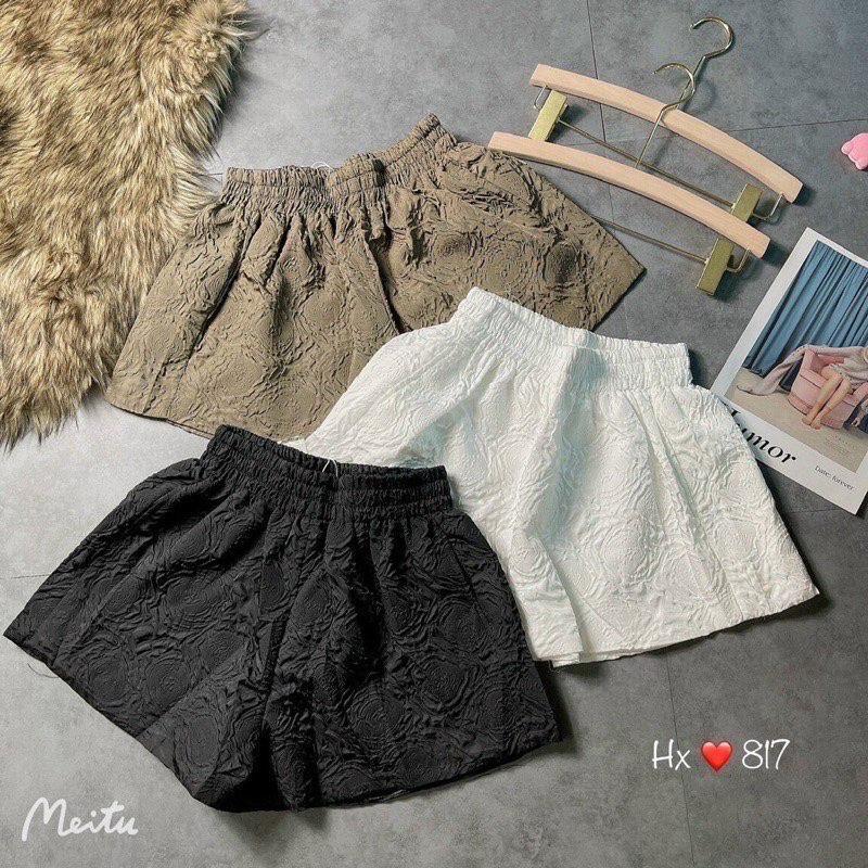 Quần shorts nữ dập nổi 3D xốp phồng hàng đẹp xinh xắn-Quần sooc nữ xốp phồng | BigBuy360 - bigbuy360.vn