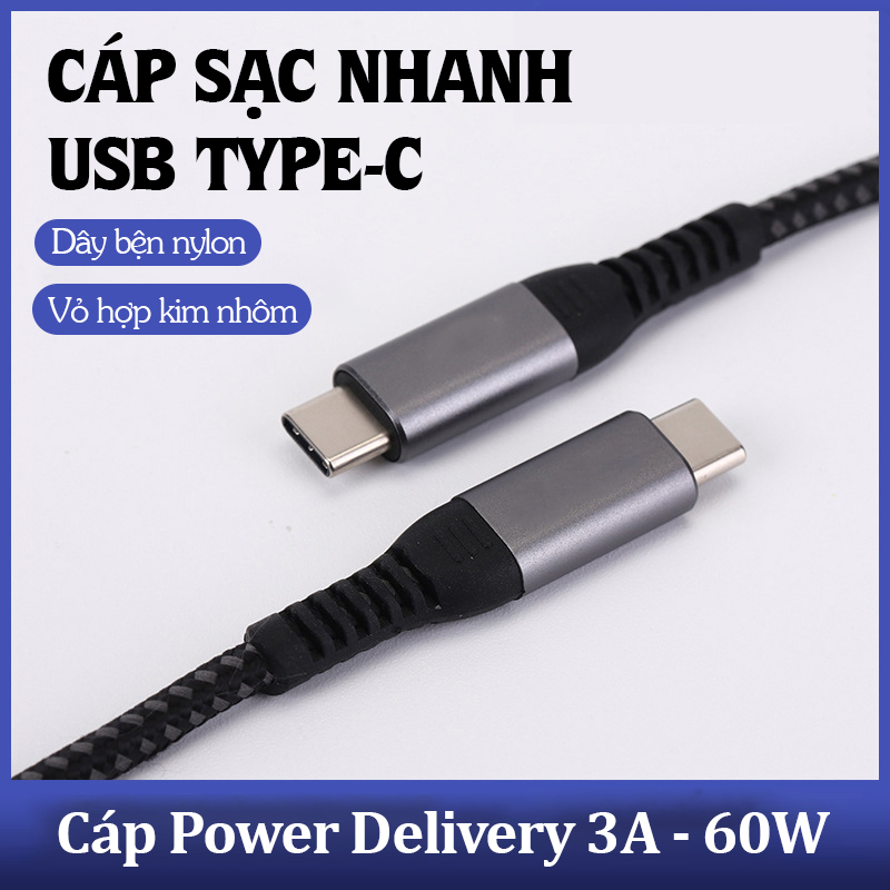 Dây Cáp Sạc Nhanh 60W Type C to Type C- D1426 | Shopee Việt Nam