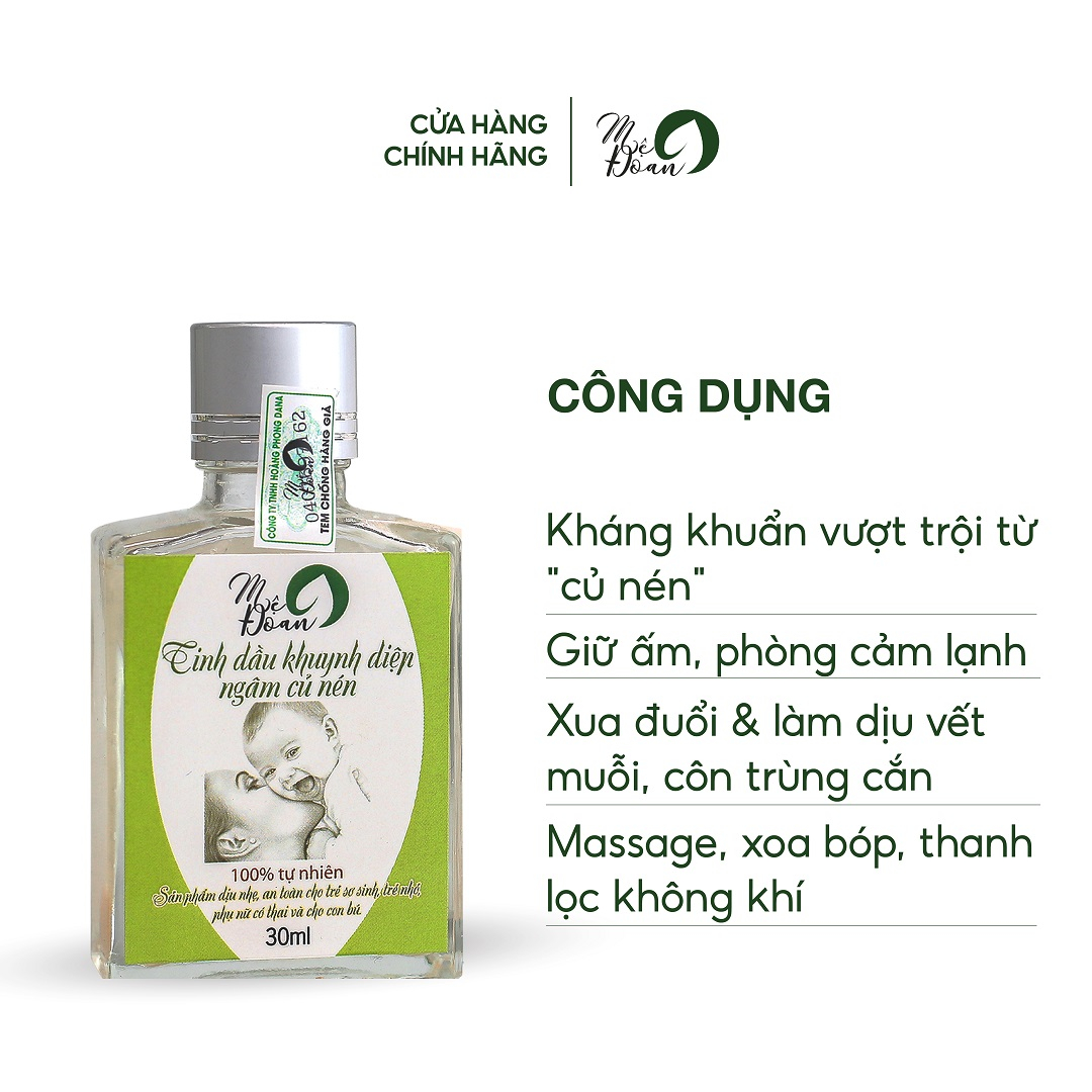 Ảnh Tinh dầu khuynh diệp củ nén Mệ Đoan, kháng khuẩn, giữ ấm, xông phòng, thanh lọc không khí 2