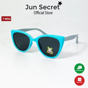 (Tặngkèmkính)Kính mát trẻ em JunSecret gọng nhựa dẻo,tròng chống tia Uv dành cho bé từ 2-8T JS11059