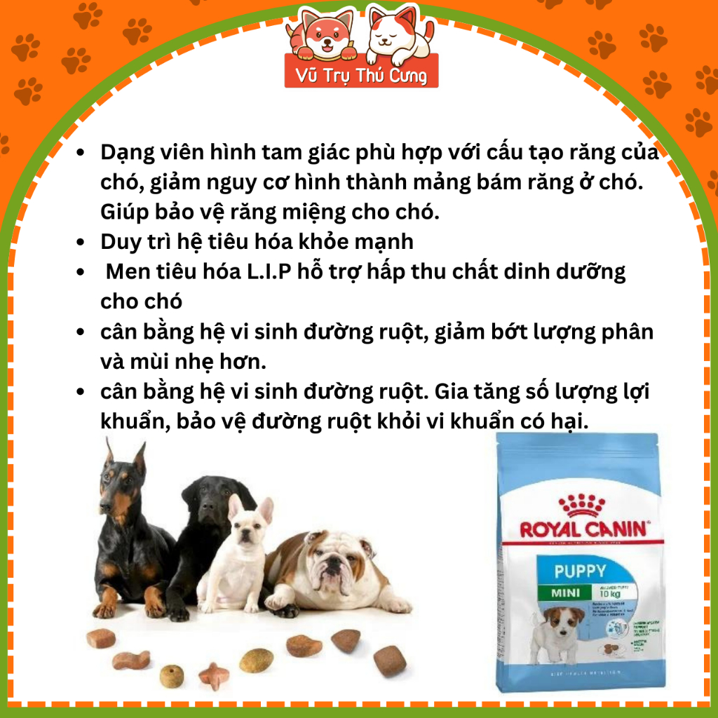 Thức Ăn Hạt Royal Canin Mini Puppy Hỗ Trợ Tốt Hệ Tiêu Hóa Cho Chó Con Dưới 10 Tháng Tuổi