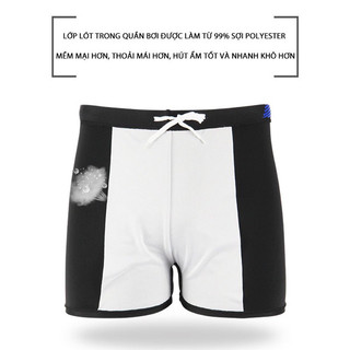 Quần Bơi Nam Short Dáng Đùi Vải Dày Co Giãn 4 Chiều Thoải Mái Form Ôm Body Kiểu Dáng Thời Trang Thể Thao