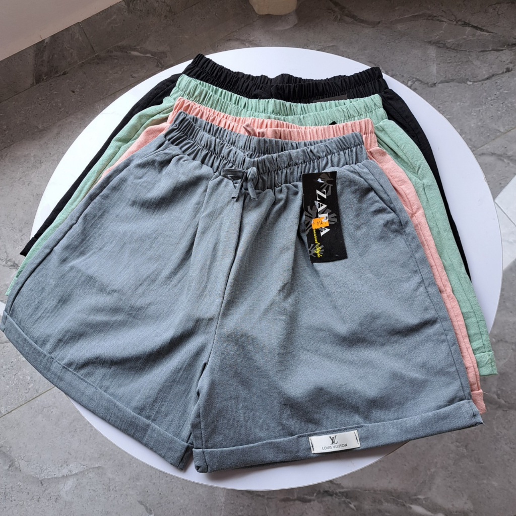 Quần short nữ chất đũi sần, quần sooc đùi mặc nhà mùa hè