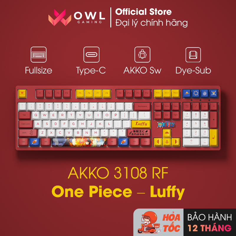 Bàn phím cơ AKKO 3108 RF One Piece - Luffy (Dual-mode / AKKO sw v3 ...