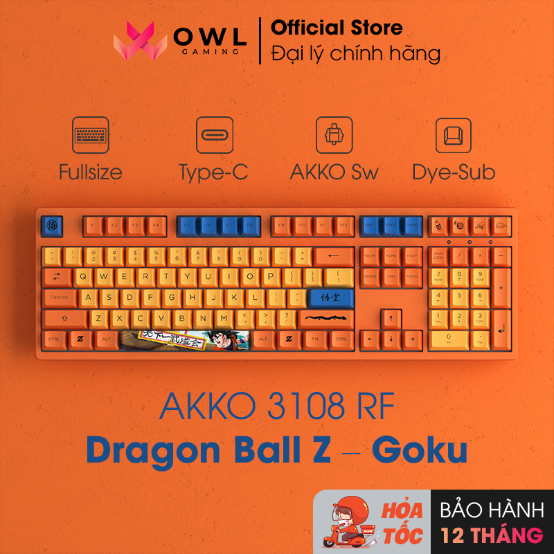 Bàn phím cơ AKKO 3108 RF Dragon Ball Z - Goku (Dual-mode / AKKO sw v3 ...