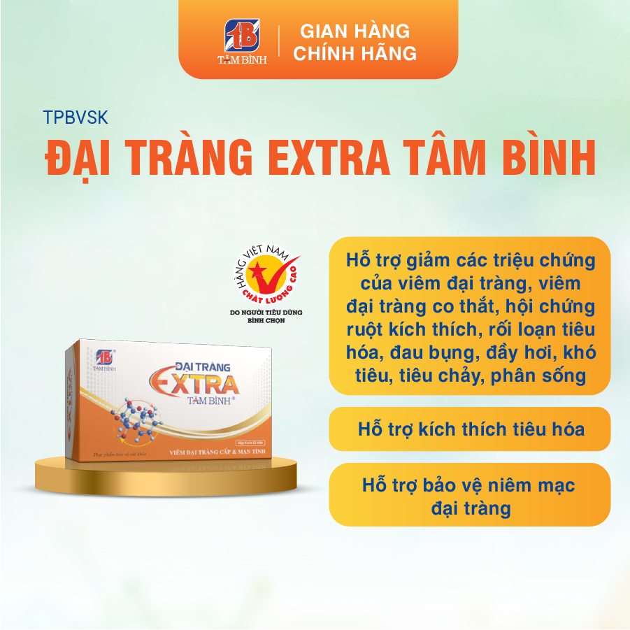 Ảnh Combo 03 hộp Đại tràng Extra Tâm Bình - Hỗ trợ giảm các triệu chứng của viêm đại tràng, bảo vệ niêm mạc đại tràng 1