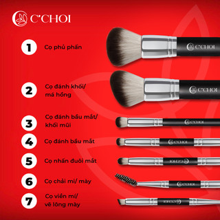 Set 7 cọ trang điểm cá nhân C'Choi kèm túi đựng