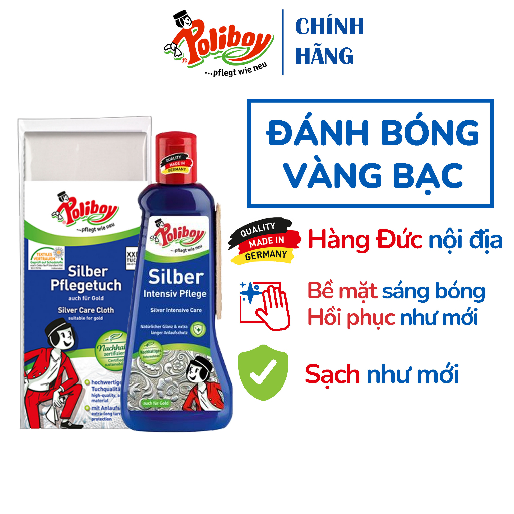 Ảnh Kem Đánh Bóng Trang Sức Vàng Bạc POLIBOY Làm Sáng Bóng Bạc, Tẩy Xỉn Vàng Bạc, Làm Sáng Kim Loại Như Mới 1