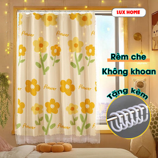 Rèm cửa chống nắng không cần khoan chất liệu poly cao cấp, Rèm che ngăn phòng có sẵn móc treo nhiều mẫu đủ kích thước