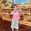 Bộ bà ba bé gái (7-45kg) chất gấm tay áo cộc, quần dài mềm mát dễ thương