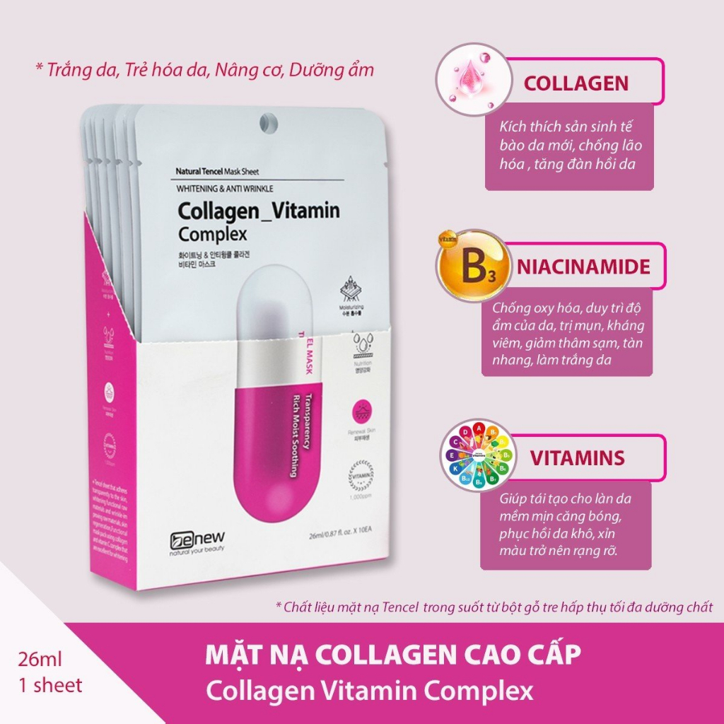 Ảnh Miếng Mặt Nạ Dưỡng Da Cao Cấp Benew Vitamin Complex 26ml 2