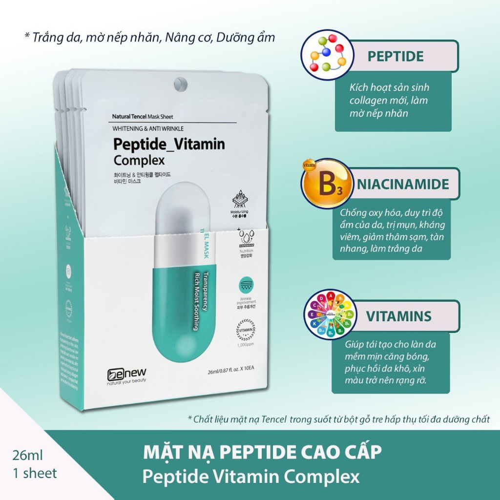 Ảnh Miếng Mặt Nạ Dưỡng Da Cao Cấp Benew Vitamin Complex 26ml 3