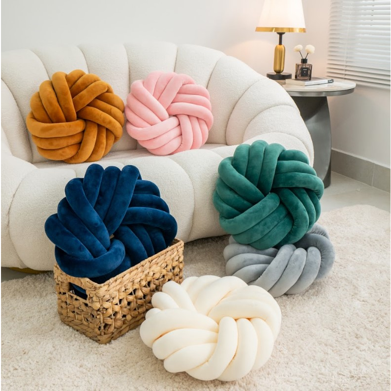 Gối Tựa Lưng Sofa Đệm Tròn Trang Trí Sofa Nhung Sang Trọng, Cao Cấp