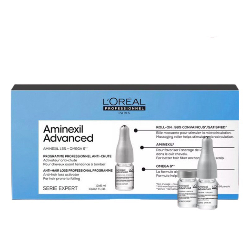 [Loreal] Tinh chất ngăn rụng tóc L'oreal Aminexil advanced cho tóc thưa mảnh 6mlx10 TBN