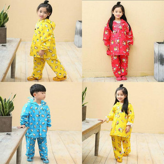 Bộ quần áo mưa vải dù chống thấm cho bé 4-10 𝗍𝗎ổ𝗂