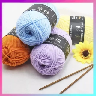 Len milk cotton 50g - len đan móc hoa, thú bông, khăn, áo (màu 1 đến 50)