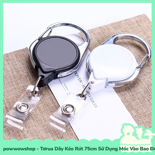 [Sẵn VN - Hỏa Tốc] Tơrua Dây Kéo Rút 75cm  Sử Dụng Móc Bao Đựng Thẻ Nhân Viên Phong Cách Đơn Giản Tinh Tế Black & White
