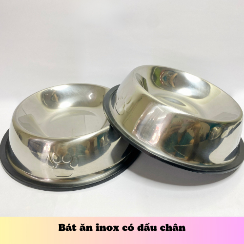 Tô inox in bàn chân cún có đế cao su chống trượt | Shopee Việt Nam