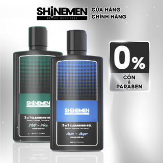 Combo Sữa tắm gội và Rửa mặt 3 in 1 SHINEMEN cho nam trưởng thành trung niên, hương AWA-AMOR 300ml & Khăn Cotton