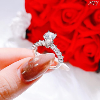 Nhẫn nữ bạc xinh viền đá to đá chủ bạc LOPA