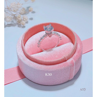Nhẫn nữ bạc xinh viền đá to đá chủ bạc LOPA