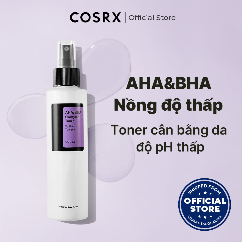 Nước hoa hồng COSRX chứa AHA/ BHA tẩy tế bào chết làm sáng da giảm mụn hiệu quả dung tích 50ml/100ml/150ml