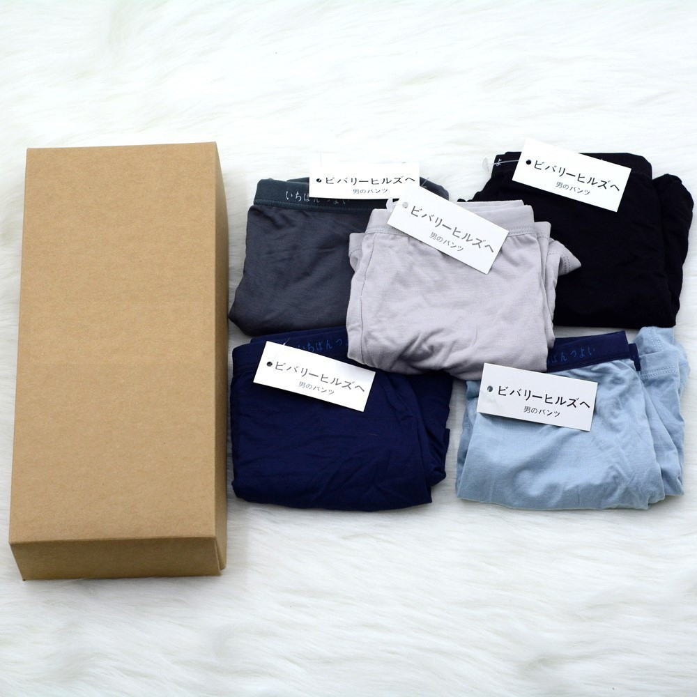 Quần MJ đùi nam, Hộp 5 quần lót đùi nam Chất Thun Cotton