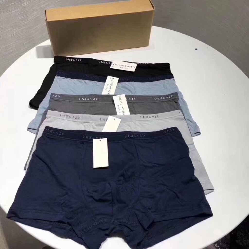 Quần MJ đùi nam, Hộp 5 quần lót đùi nam Chất Thun Cotton