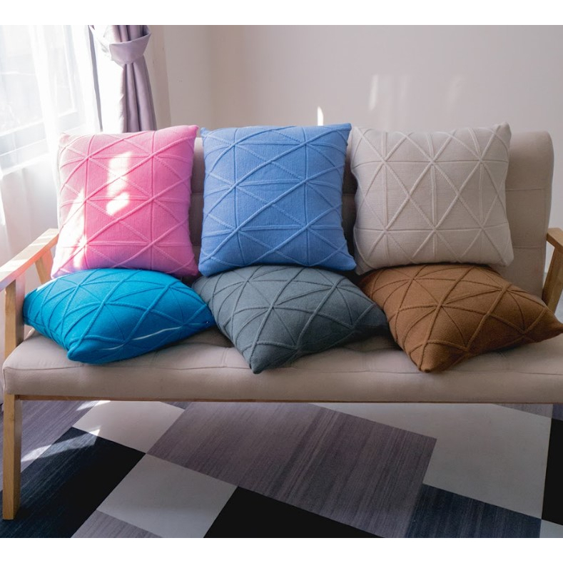 Vỏ Gối Tựa Lưng Sofa Đan Len Bắc Âu Cao Cấp Passion