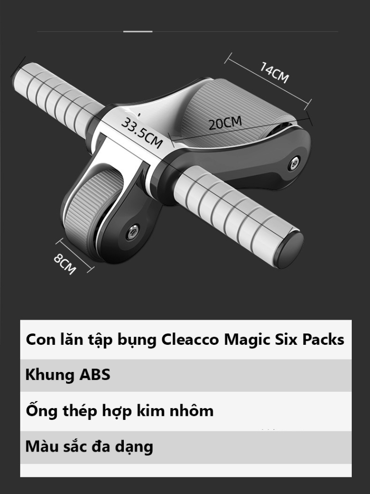Ảnh Con Lăn Tập Cơ Bụng Bảo Hành 12 Tháng Bánh Lăn Tập Cơ Bụng Chắc Chắn Chống Trượt Tải Trọng 150kg Cleacco CLX BORO SPORT 3