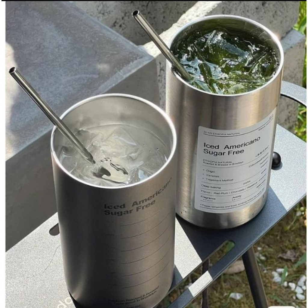 Ảnh Ly giữ nhiệt Iced Americano Inox 304 cao cấp GOSE cốc uống nước giữ nhiệt kèm ống hút 4