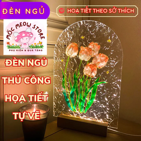 ĐÈN NGỦ thủ công-(đầy đủ dụng cụ)Đèn ngủ họa tiết tự vẽ tự thiết kế, Đèn ngủ tự lắp ráp, Đèn ngủ DIY, Đèn ngủ Handmade