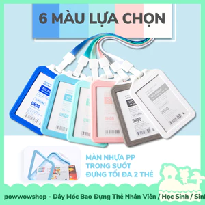 Dây Đeo Thẻ Móc Bao Đựng Thẻ Nhân Viên Nhựa PVC Phong Cách Đơn Giản Nhiều Màu Tinh Tế