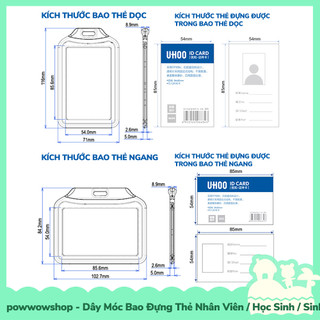 [Sẵn VN - Hỏa Tốc] Dây Đeo Thẻ Móc Bao Đựng Thẻ Nhân Viên Nhựa PVC Phong Cách Đơn Giản Nhiều Màu Tinh Tế