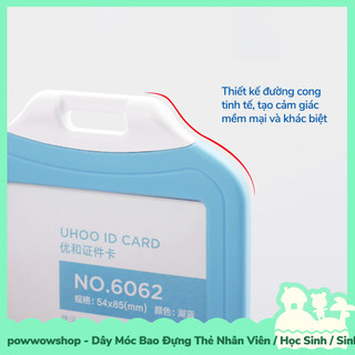 [Sẵn VN - Hỏa Tốc] Dây Đeo Thẻ Móc Bao Đựng Thẻ Nhân Viên Nhựa PVC Phong Cách Đơn Giản Nhiều Màu Tinh Tế