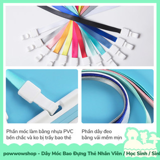 [Sẵn VN - Hỏa Tốc] Dây Đeo Thẻ Móc Bao Đựng Thẻ Nhân Viên Nhựa PVC Phong Cách Đơn Giản Nhiều Màu Tinh Tế