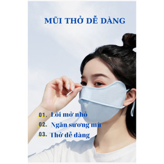 Khẩu trang chống nắng chống tia UV chất lụa băng mềm mịn mát thông thoáng