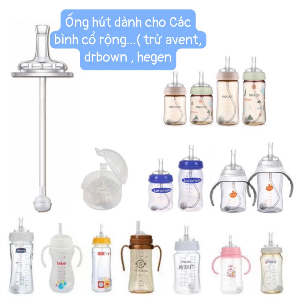 Ống Hút Bình Sữa Cổ Rộng Moyuum, Pigeon,... Ống Hút Cho Bé Tập Hút Dễ Dàng mesocshop