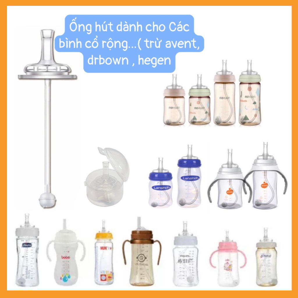 Ống Hút Bình Sữa Cổ Rộng Moyuum, Pigeon,... Ống Hút Cho Bé Tập Hút Dễ Dàng mesocshop