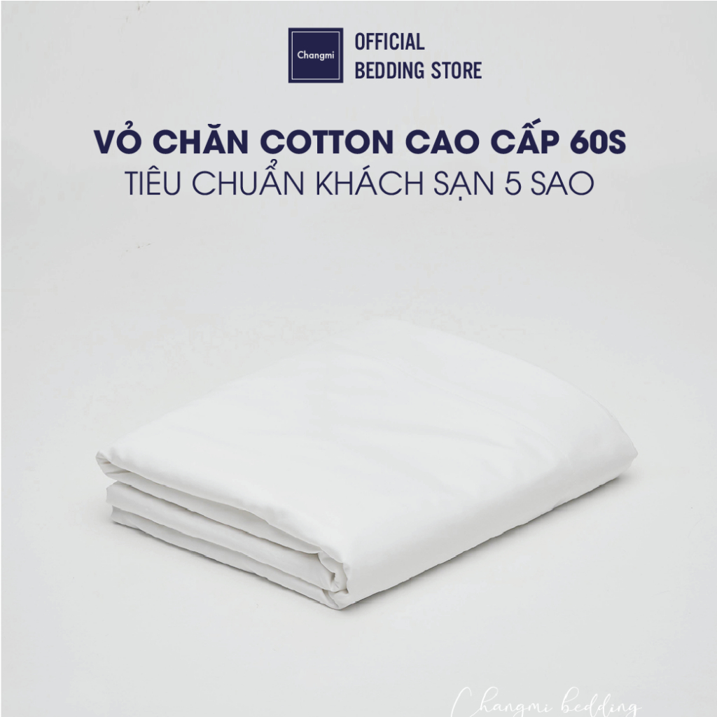 Ảnh Vỏ chăn trắng trơn Changmi Bedding Cotton 100% cao cấp chuẩn khách sạn 5 sao 1